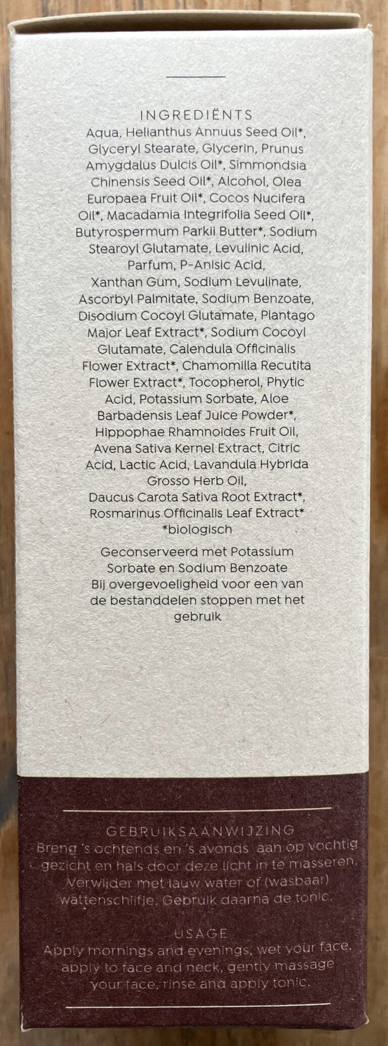 Aphyta Gezichtsreiniger inci